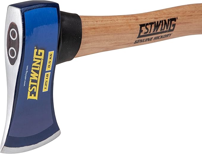 Estwing Axe, 14 Inch Handle, 1.25 lb Head with Hickory Wood Handle, Model #62370