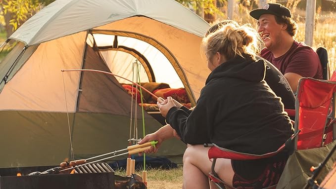 Campfire Roasting Sticks – Smore Sticks & Hot Dog Skewers for Fire Pit Cooking – Camping Essentials & Must Haves Campfire Accessories for Family Fun Outdoors