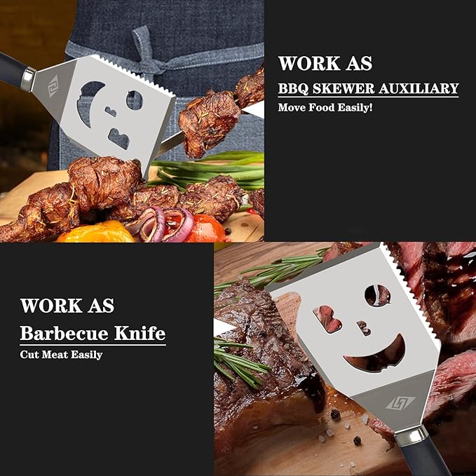 Grill Spatula for Outdoor Grill, 7-in-1 BBQ Spatula, Extra Long BBQ Tool, Box Package, Great Gifts for Men