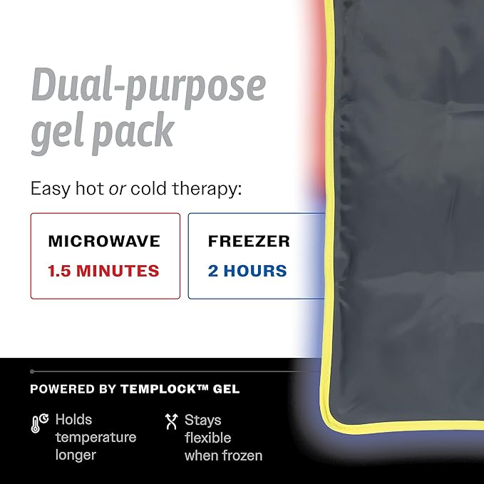 Hot & Cold Reusable Gel Packs (Large, 2 Pack) Flexible Soft Compress - Ice & Heat Therapy for Injuries, Back, Shoulder, Hip, Knee, Joint Pain, Swelling, Bruises, Post Surgery - Sport Temp