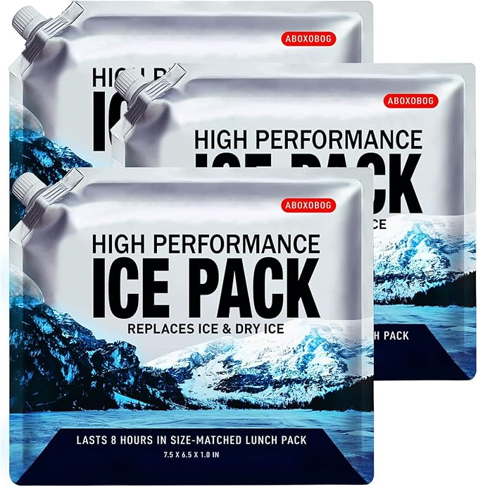Reusable Ice Packs for Coolers Long Lasting Gel Freezer Packs for Cooler Bag Backpacks, Lunch Box, Cooler Bag, Keeps Food Cold Fresh (Small Set of 3)
