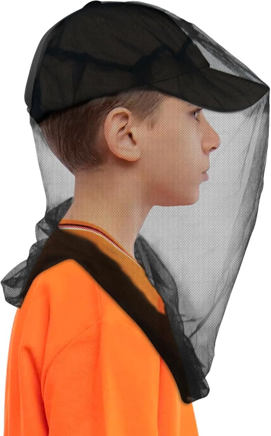 South to East Premium Kids Mosquito Head Net for Insect, 2 Pack, Fly & Bug Protection | Ultra Large & Long, Extra Fine Holes for Camping, Hiking, Fishing, Safari, Fits All Hats for 5-12 yrs Children