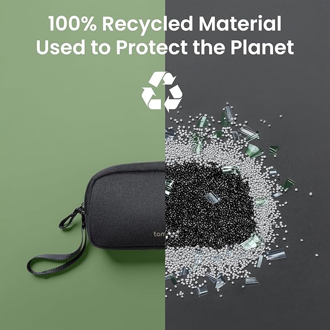 tomtoc Electronics Organizer Travel Case, Water Resistant Travel Bag Cable Organizer for Essentials, Tech Pouch Accessories Carry Storage for Cord, Phone, Cables, Airpods, USB Flash Drive, Daily Items