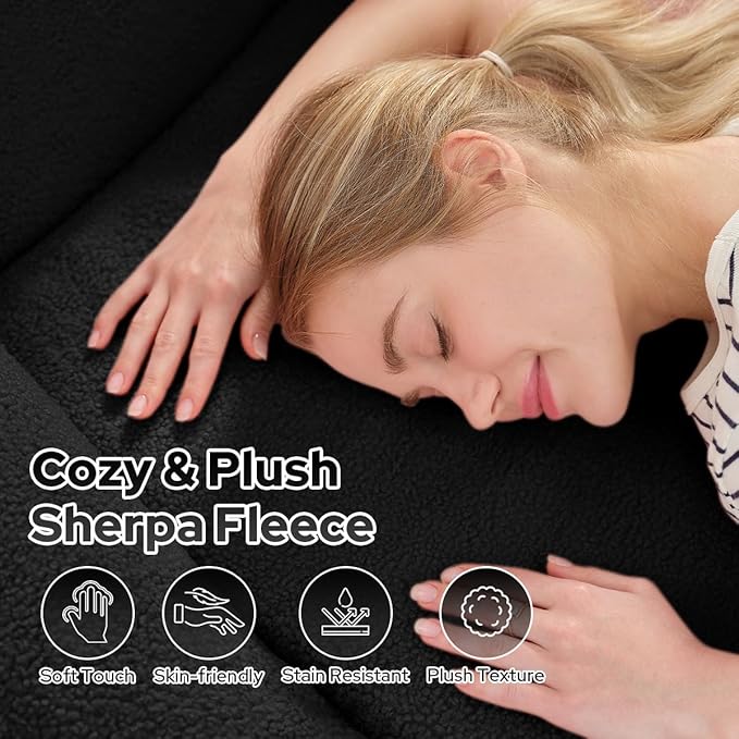 HABUTWAY Inflatable Bean Bag Chairs for Adult Blow up Chair Portable Inflatable Bean Bag Couch w/Electric Air Pump,Handle & Side Pocket for Movie Night Reading Gaming Living Room - Black