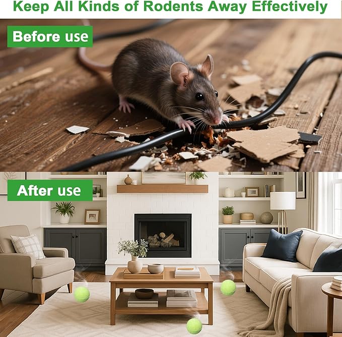 28 Pack Mouse Rodent Repellent & Pest Defense - Fresh Mint Scented Deterrent for Indoor/Outdoor Use - Safe Around Kids & Pets