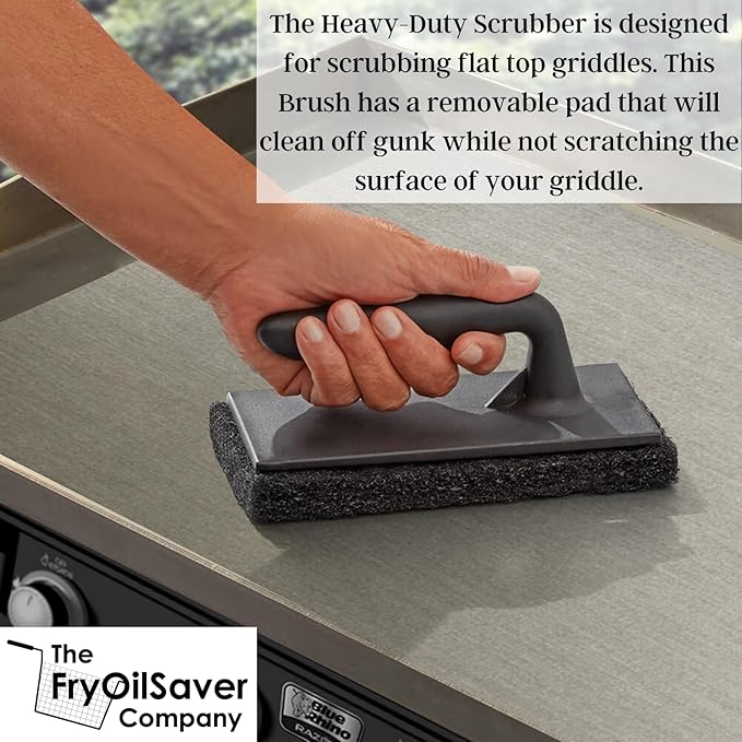 Griddle-Whiz 3pcs Cleaning Combo Kit, Grill Liquid Cleaner with Griddle Scraper & Scrubber Pad for Flat Top Grills & Blackstone Accesories, by FryOilSaver Co.