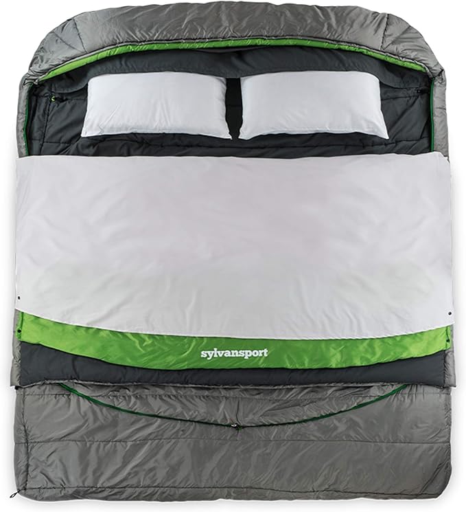 SylvanSport Cloud Layer Sleeping Bag for Adults - Adjustable Layers for 3-4 Season use - Integrated Cotton Sheet