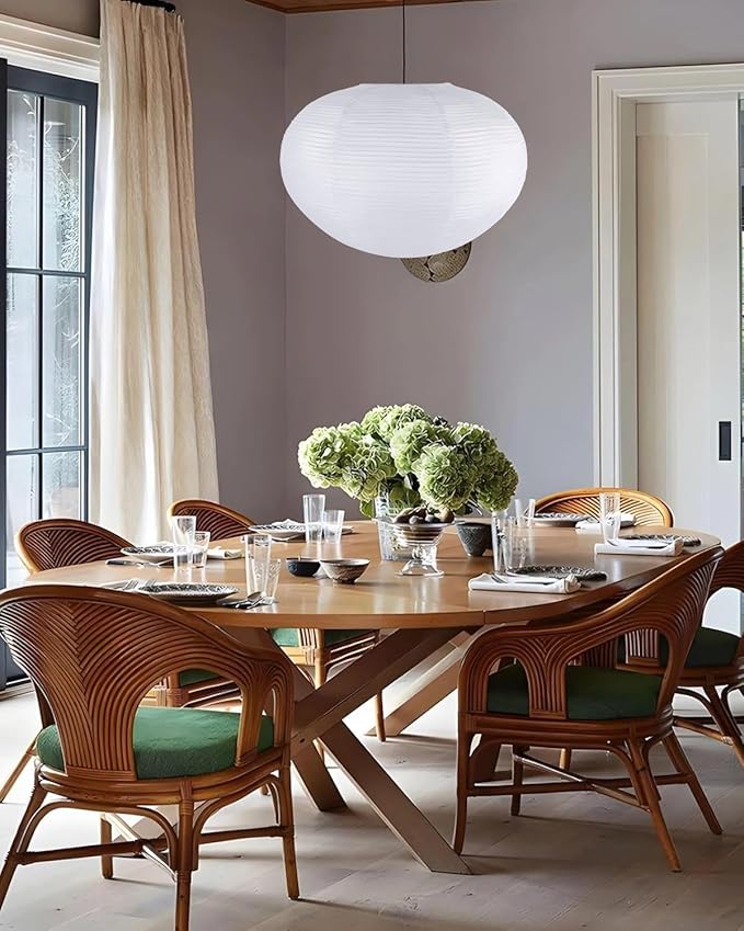 White Rice Paper Lanterns, 20.87" Large Hanging Paper Lantern Lamp, Chinese/Japanese Paper Lantern Pendant Light for Home Decor Ceiling Lampshade(1 Pack)