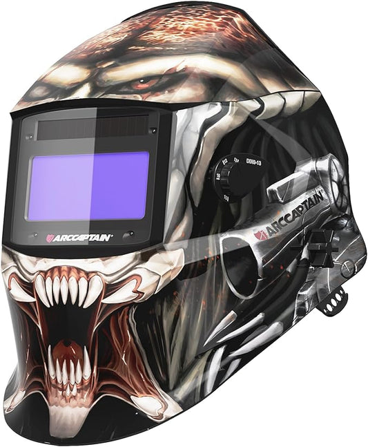 ARCCAPTAIN Auto Darkening Welding Helmet, 1/1/1/1 Top Optical Clarity Welder Helmet, 4 Arc Sensor 1/25000s Response Time True Color，Color06
