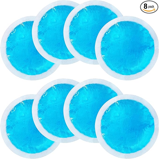 Hot & Cold Gel Packs for Pain Relief 8PCS Reusable Blue Cold Pack Ice Packs with Cloth Backing for Swelling, Bruises, Injuries, Surgery, Toothache (8 Pack)