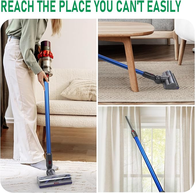 Replacement Extension Wand Tube Quick Release Compatible with Dyson V15 V11 V10 V8 V7 Vacuum Accessories Parts, 28.7in Extension Cleaner Attachment for Home Office Blue