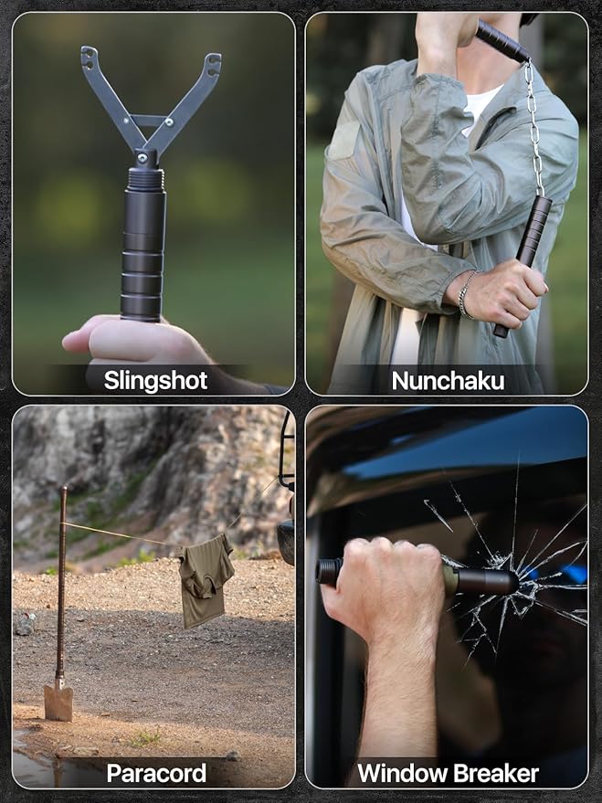 Foldable Camping Shovel Multi-Function Hiking Safety Tool - Tactical Survival Gear for Backpacking,and Military Use,Collapsible Shovel with Durable Design