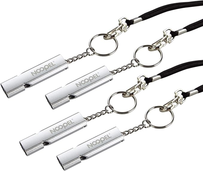 Noopel Emergency Whistles Lifeguard Safety Whistle with Lanyard and Keychain for Outdoor Camping Hiking Boating Backpacking Fishing Kayak Kids Rescue Signaling Loud Survival Whistle