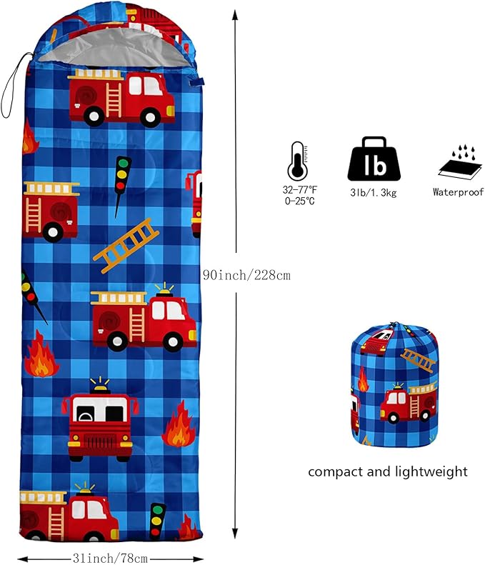 QOOMO Camping Sleeping Bags,3 Season Warm & Cool Weather,Lightweight,Waterproof Sleeping Bags for Adults & Kids,Traveling,and Outdoors,Camping Gear Equipment