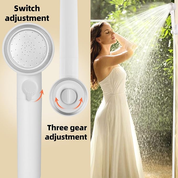 Portable Shower for Camping, 10000mAh Outdoor Electric Shower Pump Rechargeable IPX7 Waterproof Camp Shower with LED Display and 2 Head Nozzle for Camping, Hiking, Travel, Car, Pet