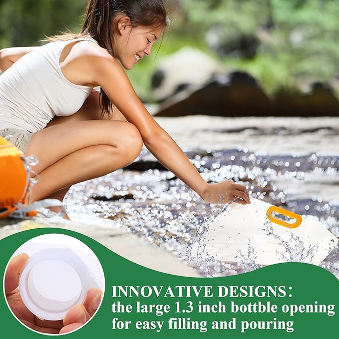 Tessco 12 Pack 1.3 Gallon Collapsible Water Storage Bag Water Container Bag Emergency Jug Foldable Plastic Storage Pouch Freezable Carrier Tank for Outdoor Sport Camping(Clear,Classic)