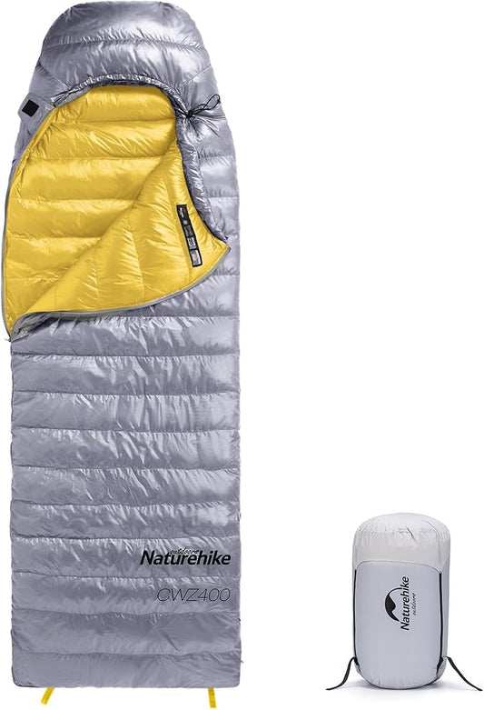 Naturehike Ultralight Down Sleeping Bag, 650FP Backpacking Sleeping Bag for Adults, 42℉ Waterproof Sleeping Bags for Camping, Hiking, Traveling with Compression Sack