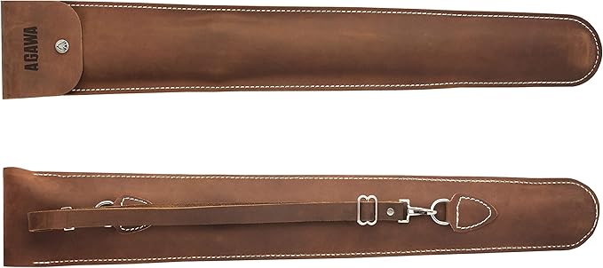 AGAWA - BOREAL24 Backwoods KIT - 24 Inch Folding Bow Saw, Premium Leather Sheath, Additional Aggressive Blade (Black Frame - Yellow Handle)