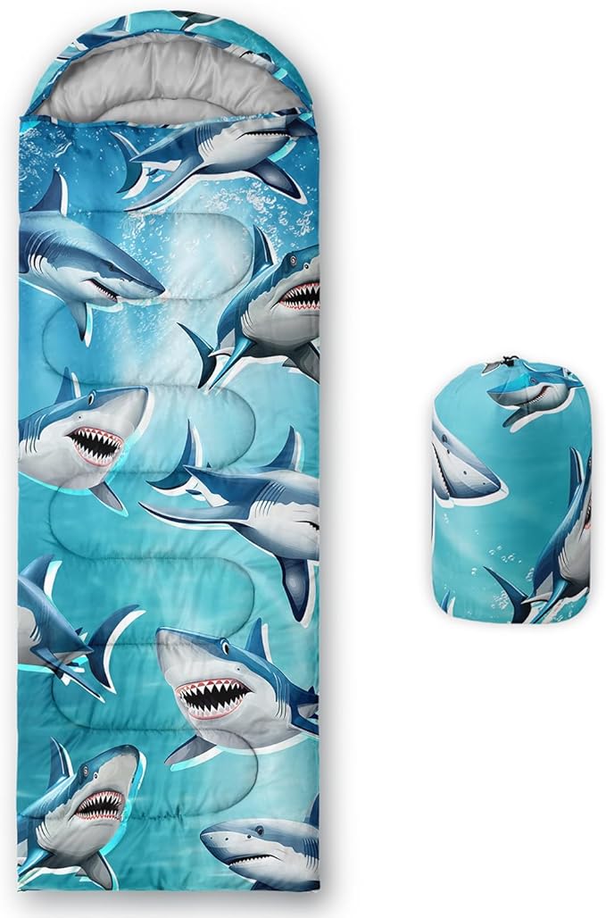 HOSIMA Dear Hunting Pattern Cold Weather Sleeping Bags for Adults,Black Light Weight Sleeping Bags for Kids Adults,WaterProof Sleeping Bags for Outdoors Hiking.