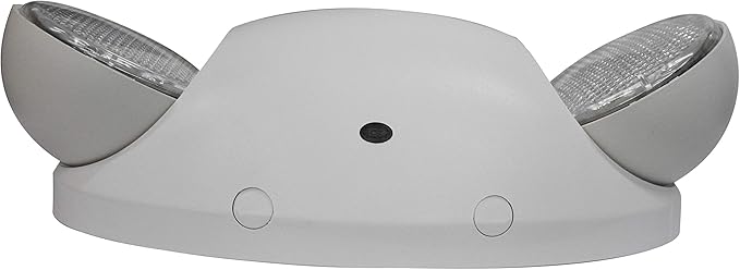 LIT-PaTH LED Emergency Lighting Fixtures with 2 LED Bug Eye Heads and Back Up Batteries- US Standard Exit Light, UL 924 and CEC Qualified, 120/277 Voltage, White, 1-Pack