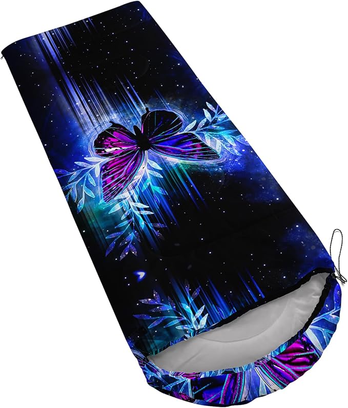 AILONEN Outer Space Astronaut Camping Sleeping Bags,Lightweight & Waterproof,3 Season Warm & Cool Weather,Cartoon Sleeping Bags for Kids,Boys Girls Travelling,Outdoors