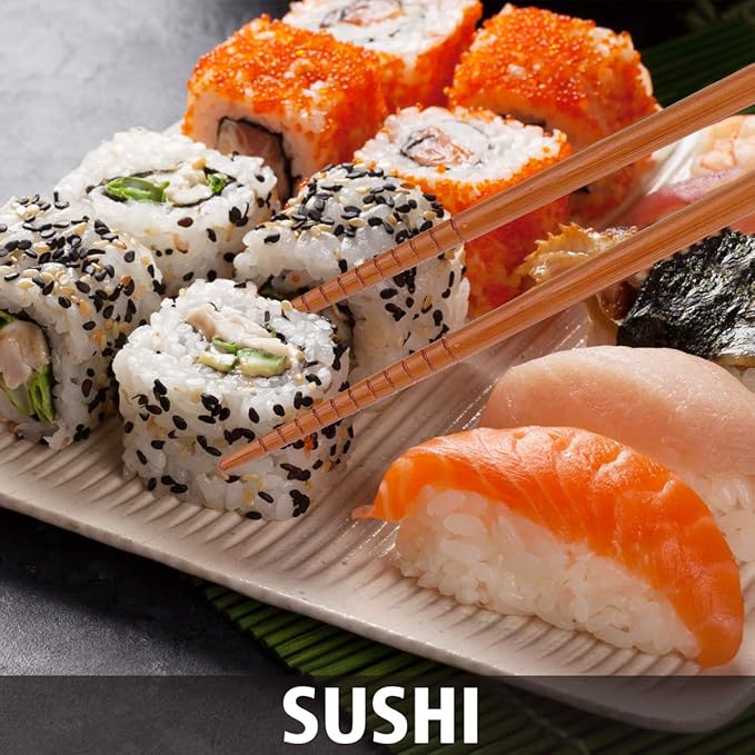 GLAMFIELDS Bamboo Chopsticks Reusable Japanese Style Lightweight 5 Pairs Ramen Chop Sticks Case Gift Set