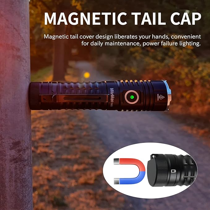 Wurkkos TS22 Mini EDC Flashlight Rechargeable - LED Flashlight Super Bright 4500 High Lumens with Magnetic Tailcap IP68 Waterproof Light Regulated Output for Camping Walking Emergency