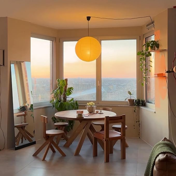 2 Pack White Round Paper Lanterns, 19.68" Large Hanging Paper Lantern Lamp, Chinese/Japanese Paper Pendant Lampshade for Party Decoration, Wedding, Home Decor Paper Ceiling Lampshade