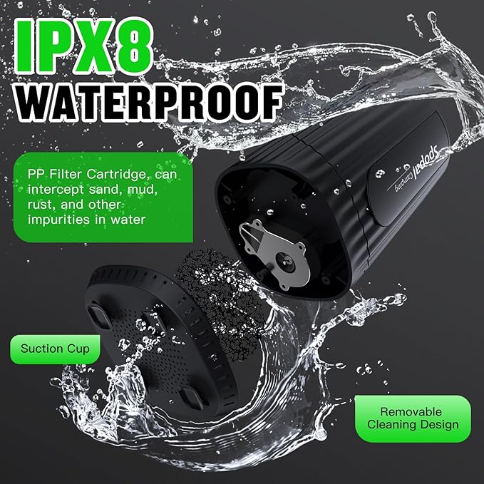 Portable Camping Shower - 10000mAh Rechargeable, 5-Speed, IPX8 Waterproof, LED Display Camp Shower Pump- Perfect for Hiking, Travel, Cars & Pets