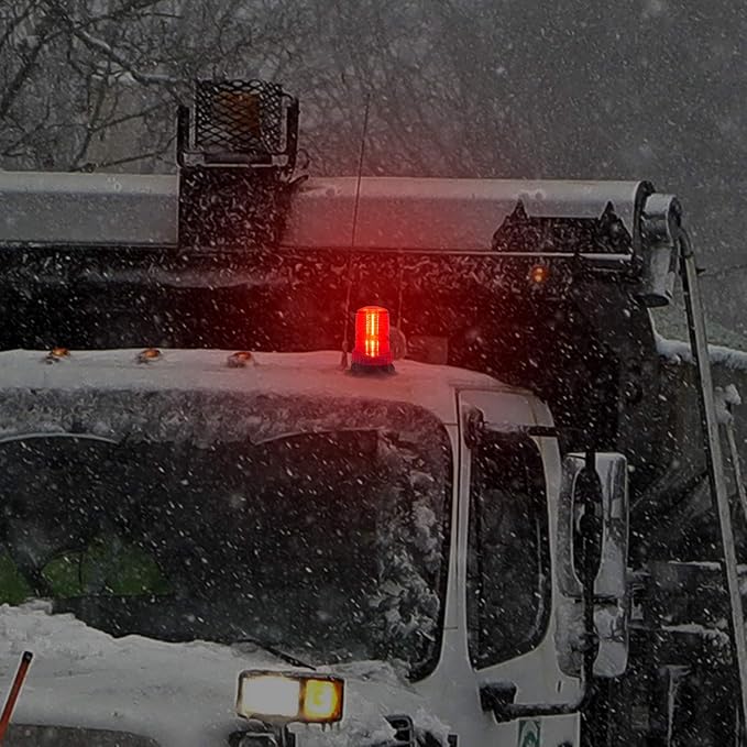 LED Strobe Light, 12V-24V Warning Emergency Safety Flashing Beacon Lights with Magnetic and 16.4 ft Straight Cord Vehicle Forklift Truck Tractor Golf Carts UTV Car Bus (1 PCS, Red)