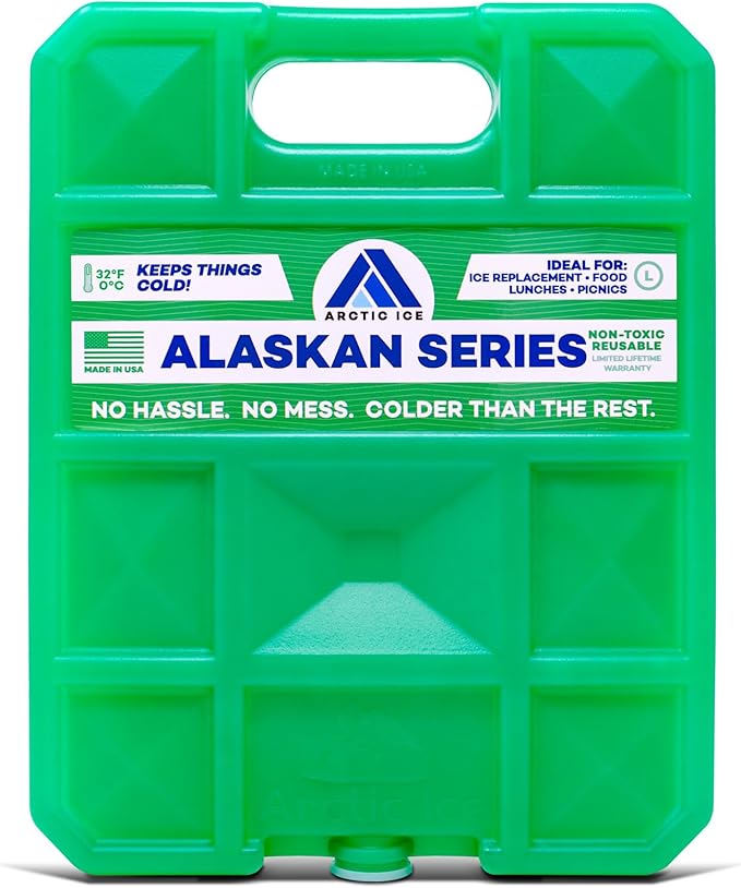 Arctic Ice Alaskan Series Long Lasting Reusable Ice Pack - Freezes at 32° Fahrenheit - Keeps Food & Drinks Cool Without The Risk of Freezing
