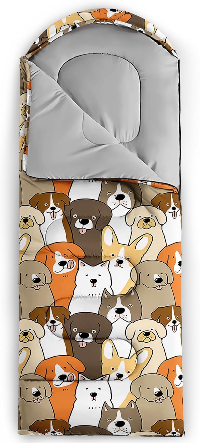 QOOMO Camping Sleeping Bags,3 Season Warm & Cool Weather,Lightweight,Waterproof Sleeping Bags for Adults & Kids,Traveling,and Outdoors,Camping Gear Equipment