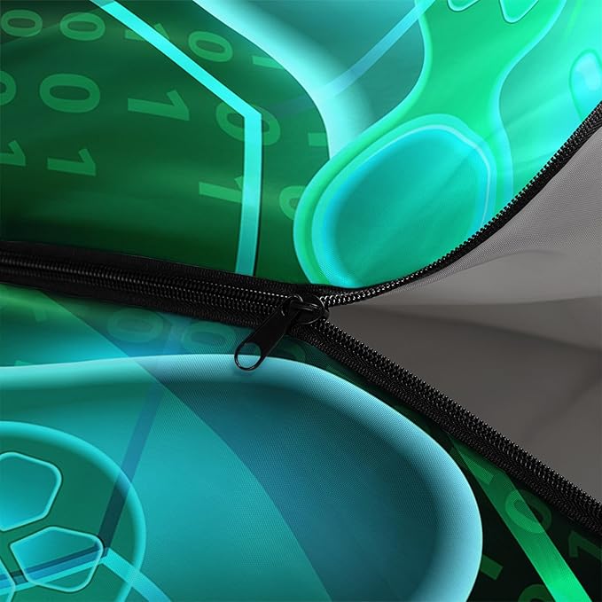 Axolotl Gamepad Sleeping Bag,3 Season Warm and Cool Weather Game Console Sleeping Bag for Boys Teens,Waterproof Lightweight Geometry Hexagonal Sleeping Bag for Traveling,Outdoors Camping,Blue,Black