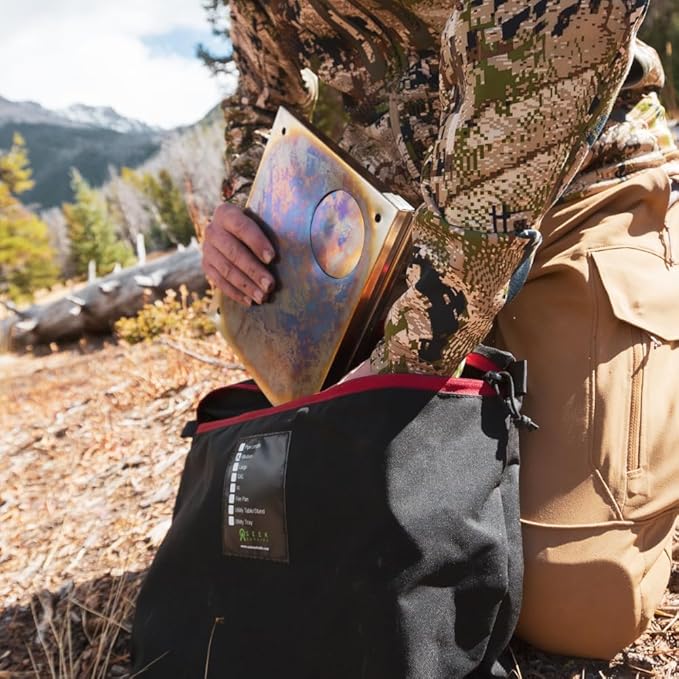 Seek Outside Titanium Wood Stove for Backpacking Camping Hunting | Medium Standard Stove With 5.5' Pipe