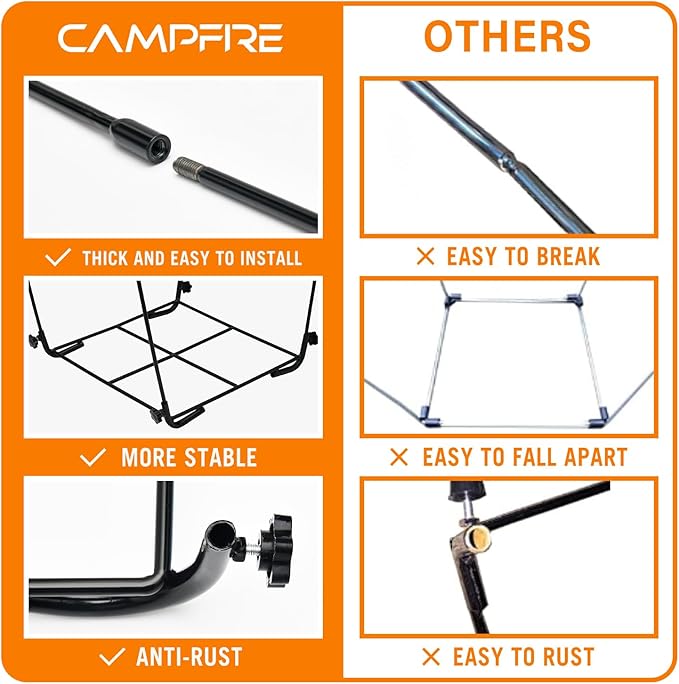 CAMPFIRE Trash Bag Holder Fits 30-45 Gallon Bags, Multi-Use Garbage Bag Holder, Portable to Use Leaf Bag Holder for Yard, Camping, Parties, and Leaf Collector