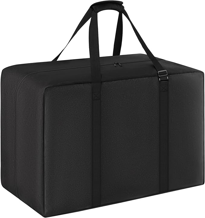 Tent Storage Bag, Heavy Duty Waterproof Tent Pole Bag with Padded Handles for Camping Sports Various Party Tent Canopy, 32" Lx W16.1"x24"H, Black