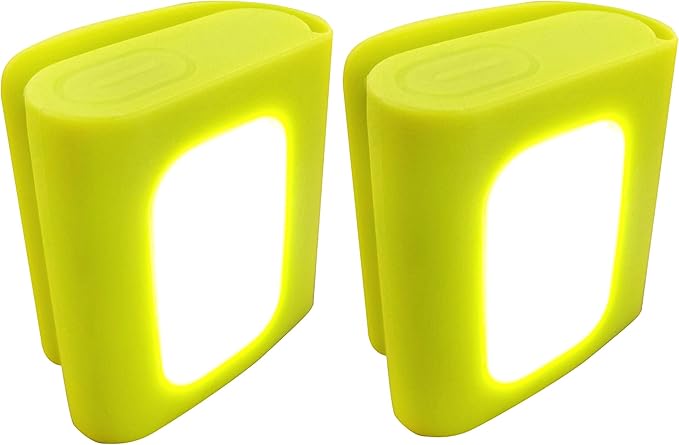 Bright Eyes 200 Lumen Firefly 2-Pack Clip On LED Safety Running and Jogging Light - USB Rechargeable - 2 Pack - Also for Hiking, Camping, Working and Much More!! (Fluorescent Green)
