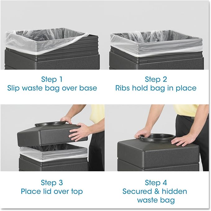 Safco Canmeleon Trash Can, 38 Gallons, Indoor and Outdoor Use, Durable & Weather-Resistant Commercial Garbage Can, Black