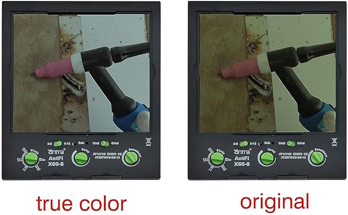 Antra True Color Auto Darkening Welding Helmet - Large Window 13.5 Sqi, Wide Variable Shade 4/5-13, Low TIG Amp Rating 2A - Precision Protection for Welding Excellence