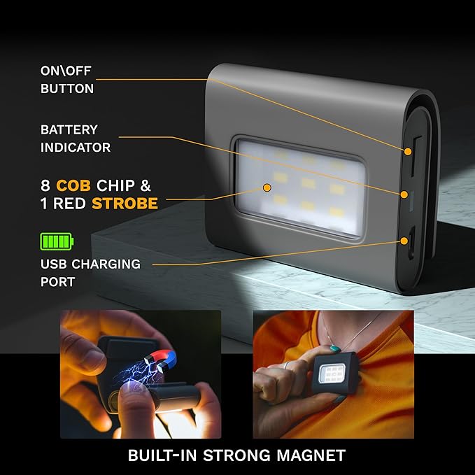 Running Light, 4Pack Reflective Running Gear for Runners, USB Rechargeable LED Light, Clip on Running Lights with Runners and Joggers for Camping, Hiking, Running, Outdoor Adventure