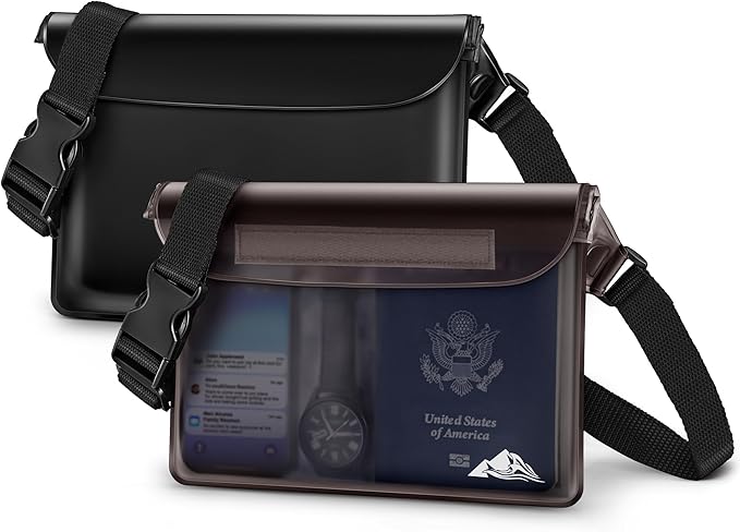 HEETA Waterproof Fanny Pack, Waterproof Pouch Dry Bag 2/3/4 Pack for Phone Passport Purse, Adjustable Waist Strap for Swimming Kayaking Boating Paddle Board Accessories Cruise Beach Camping Essentials