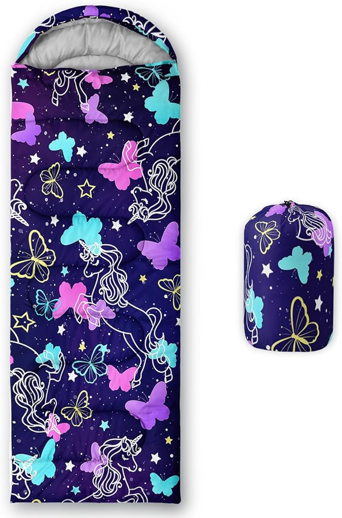 QOOMO Camping Sleeping Bags,3 Season Warm & Cool Weather,Lightweight,Waterproof Sleeping Bags for Adults & Kids,Traveling,and Outdoors,Camping Gear Equipment