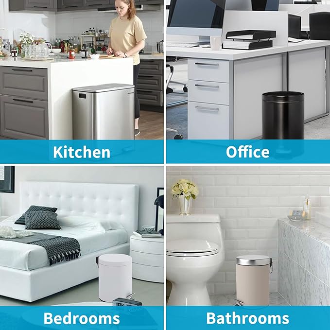 Clear Trash Bags 4-Gallon: Small Garbage Bags for Bathroom Bedroom Office (105 Pcs) - Strong Unscented Small Trash Bags