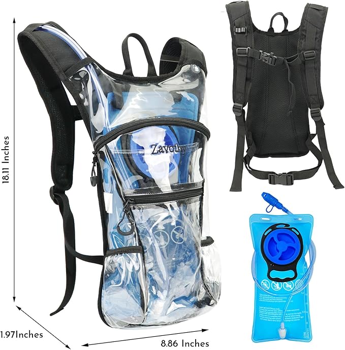 Reflective Hydration Backpack, Hydration Pack - Water Backpack with 2L/3L Hydration Bladder, Essential for Festivals - Rave Hydration Pack for Hiking, Running, Cycling, and Festivals