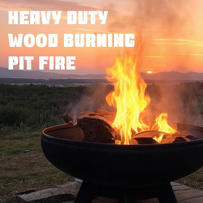 Liberty Fire Pit – Ohio Flame Wood Burning Outdoor Fire Pit - 24" Diameter with Hollow Base (Made in USA)