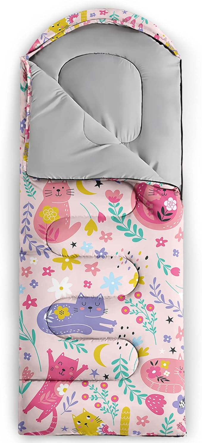 QOOMO Camping Sleeping Bags,3 Season Warm & Cool Weather,Lightweight,Waterproof Sleeping Bags for Adults & Kids,Traveling,and Outdoors,Camping Gear Equipment