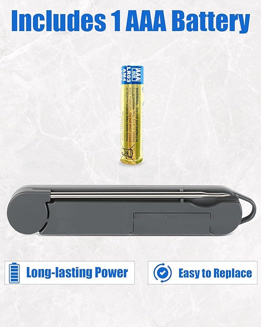 Meat Thermometer for Grill and Cooking, Instant Read Food Thermometer Battery Operated, Foldable Digital Probe, Steak Kitchen Thermometer for BBQ Oven Smoker, Store by Magnet & Hook (Red)