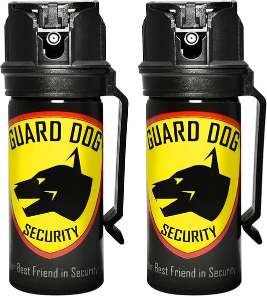 Guard Dog Security Pepper Spray for Self Defense, OC Spray with Belt Clip, Maximum Police Strength, Flip Top Safety for Quick and Accurate Aim, 20 Feet Range, 2 fl oz