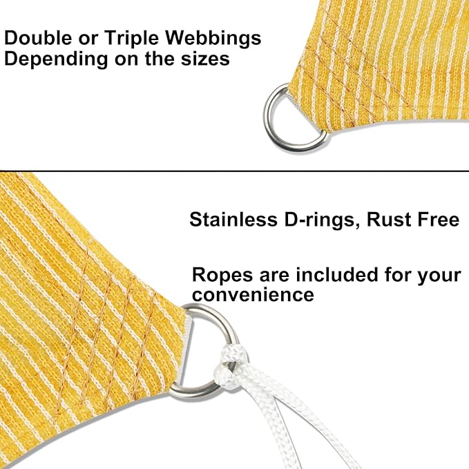 6' x 25' Yellow Outdoor Sun Shade Sail Canopy ??UV Resistant Permeable Awning Fabric for Patio, Garden, Backyard, Pergola, Carport, Lawn Shelter Cover