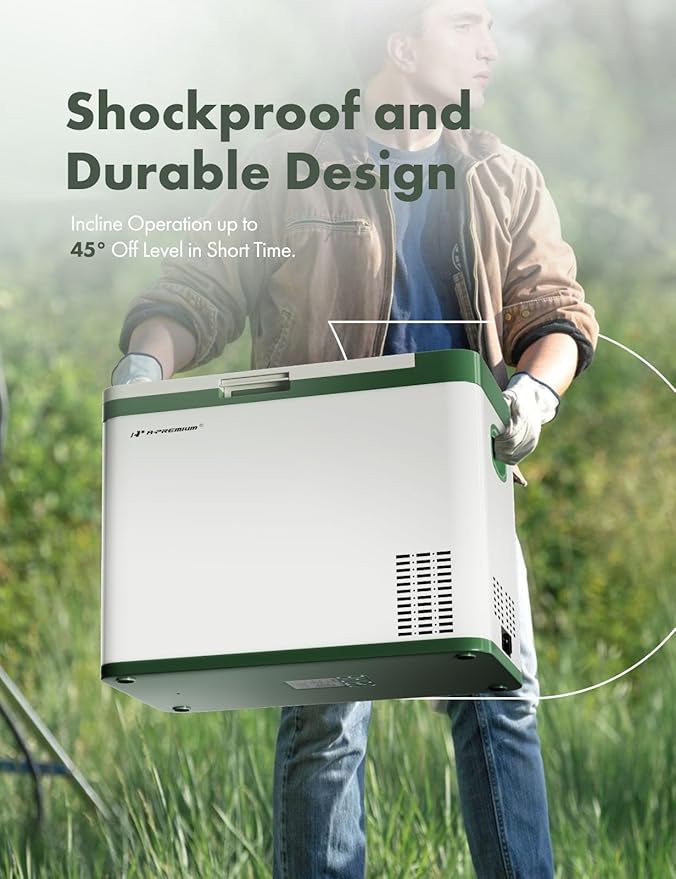 A-Premium 12 Volt Refrigerator 37QT/34.9L Portable Car Fridge Cooler, -4°F~68°F Portable Freezer Fast Cooling with 12/24V DC & 110/240V AC for Truck Outdoor Camping RV Roadtrips and Home Party Use